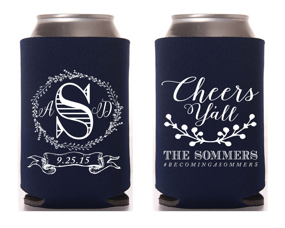 Cheers Ya'll Monogrammed Can Coolers #1243