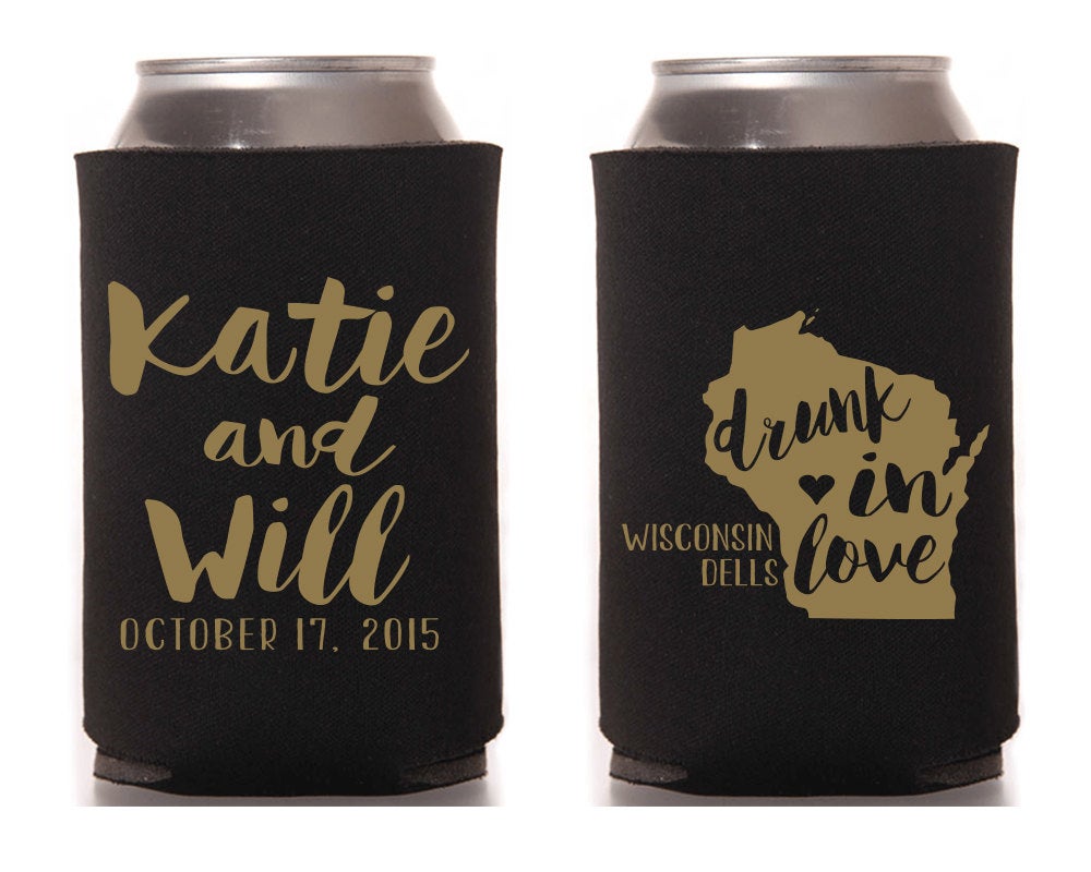 Drunk in Love Wedding Can Coolers #1026