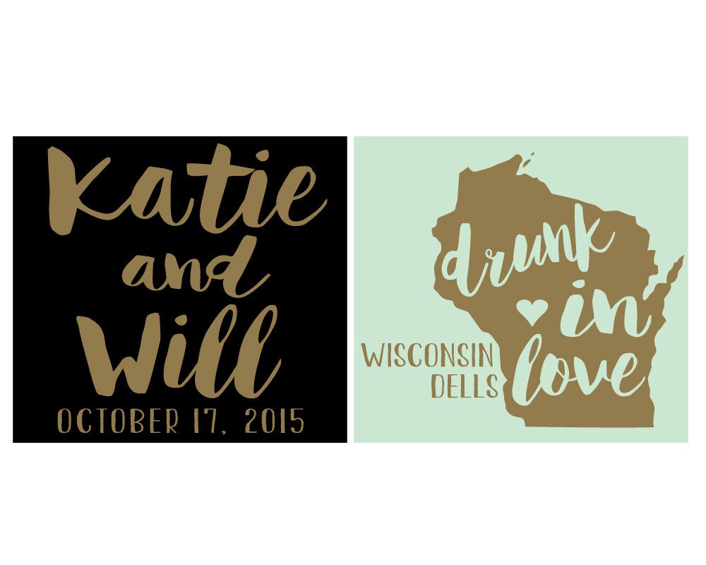 Drunk in Love State Wedding Can Coolers #1026
