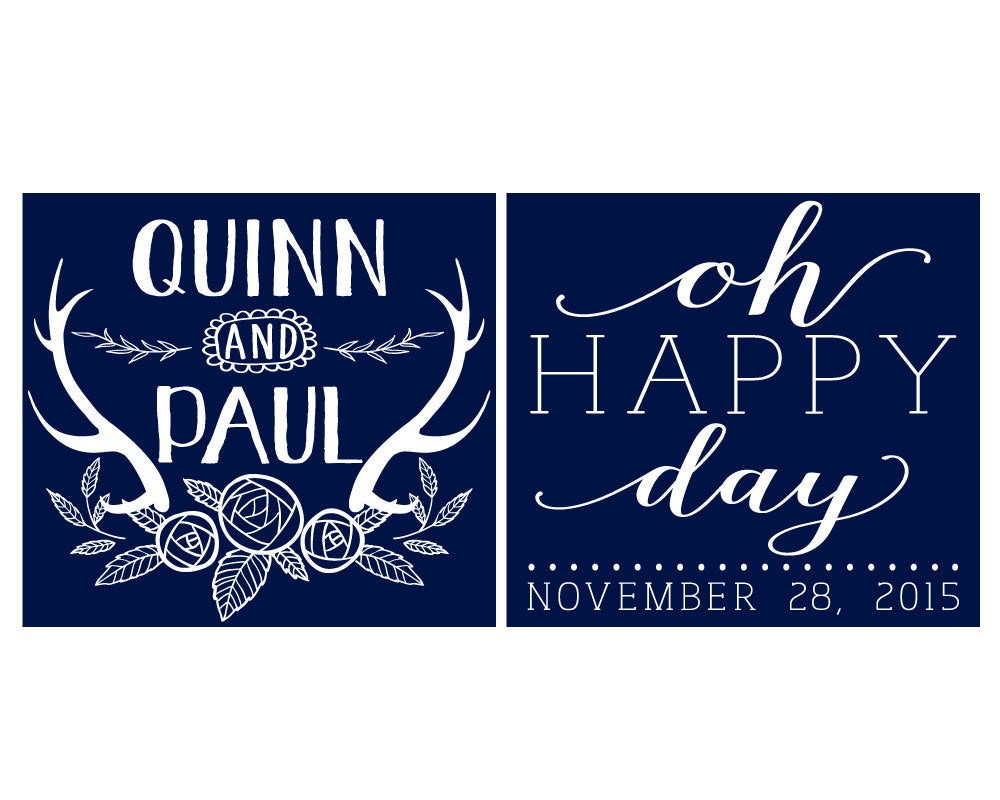 Oh Happy Day Rustic Wedding Can Coolers #1267
