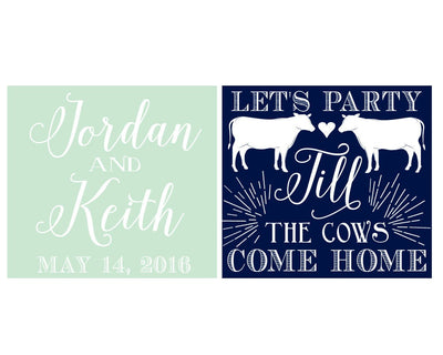 Party till the Cows Come Home Farm Wedding Foam Cup Design #1283