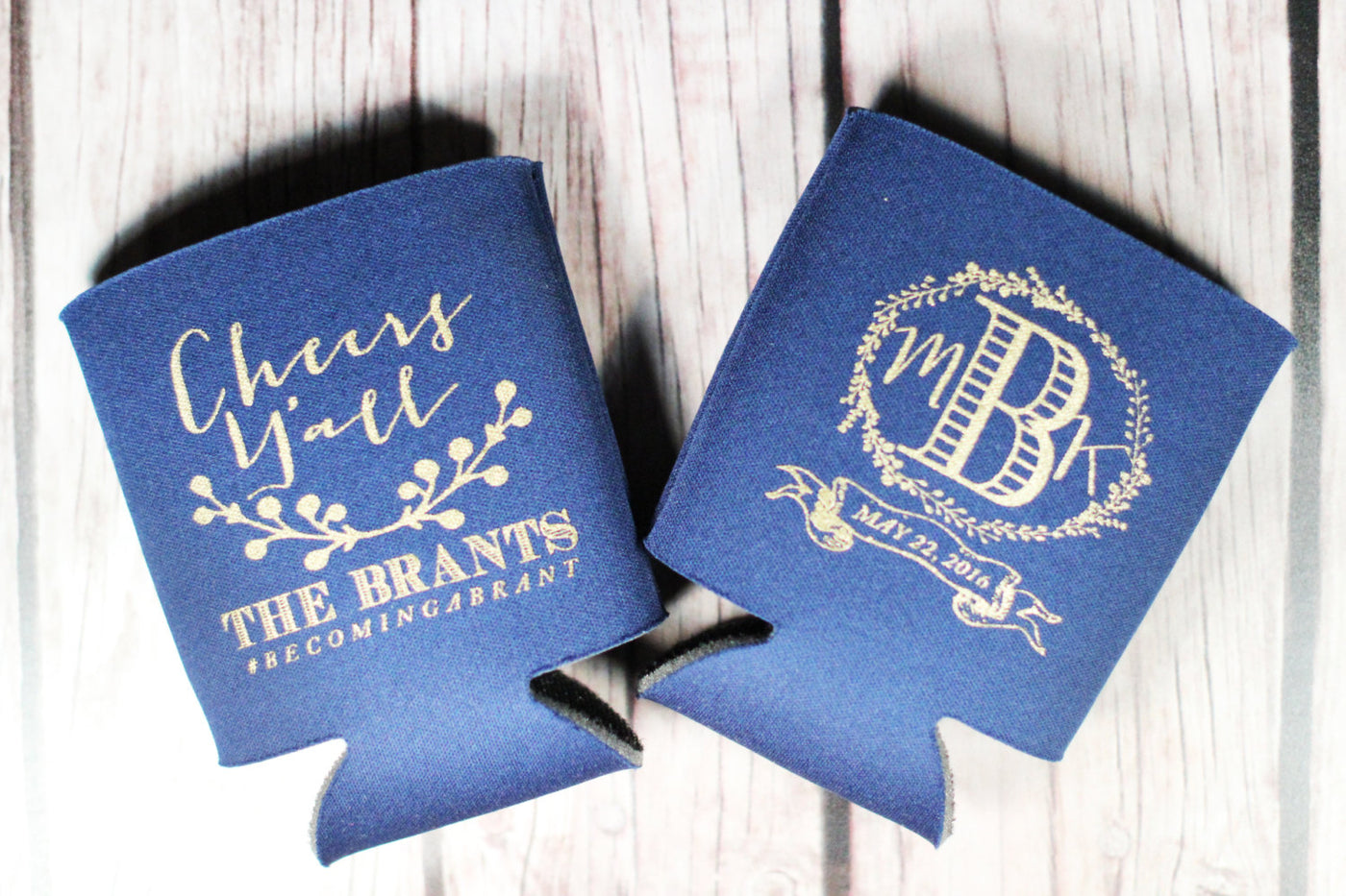 Cheers Ya'll Monogram Can Coolers #1024