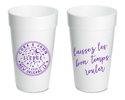 New Orleans Wedding Foam Cup Design #1351