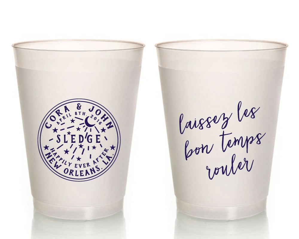 NOLA Crescent Water Meter Frosted Cups #1351