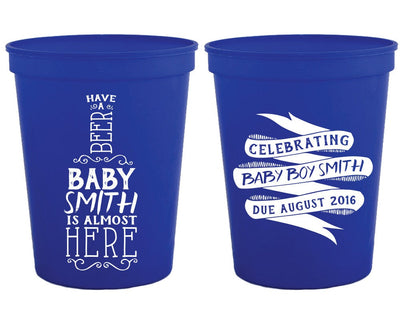 Have a Beer Baby Shower Stadium Cups #1353