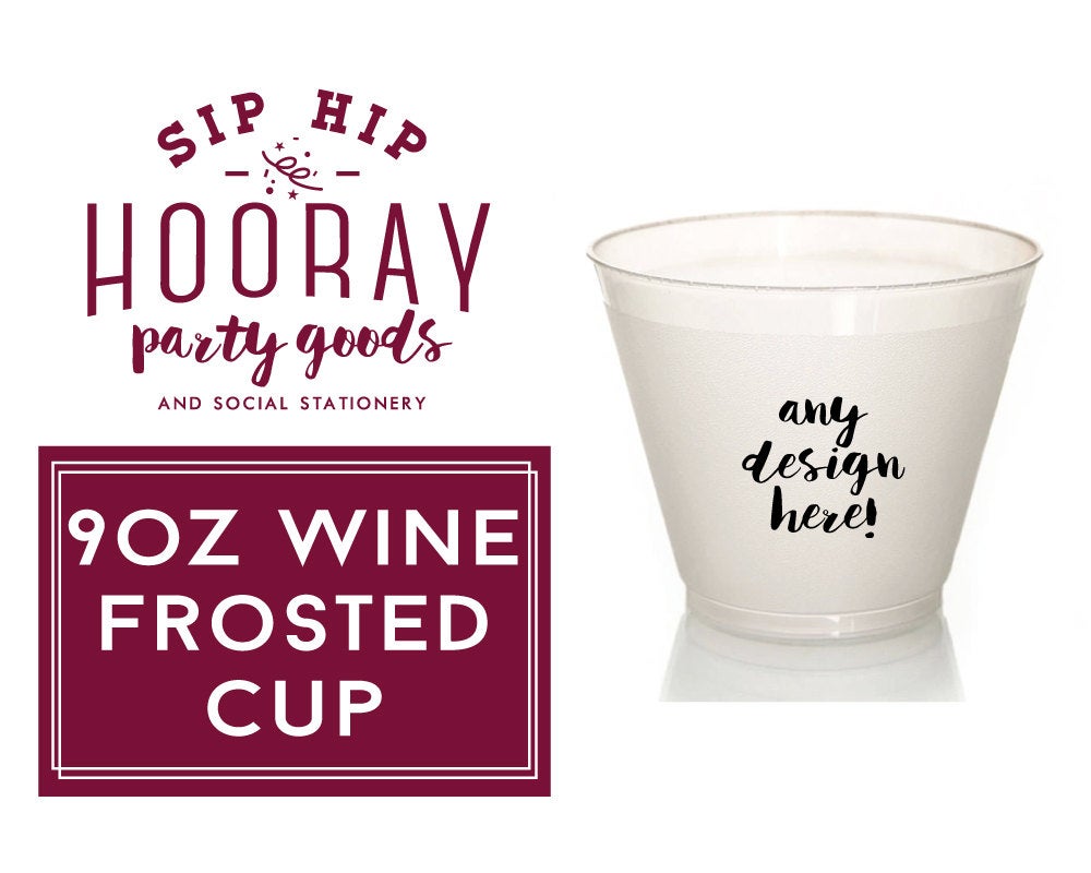 Custom Elegant Monogram 9oz Wine Cups #1663