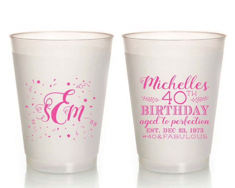 Happy Birthday Frosted Party Cups, #1370