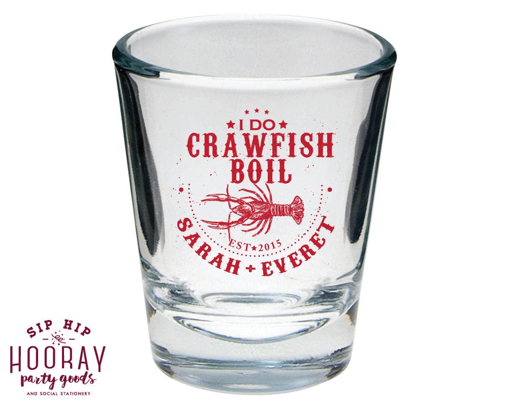 I Do Crawfish Boil Couples Shower Shot Glasses #1048