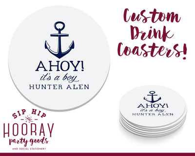 Ahoy it's a Boy Baby Shower Coasters #1371