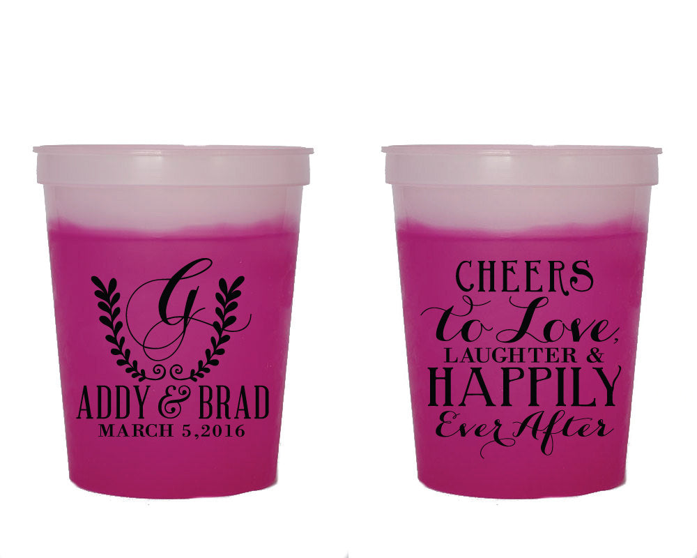 Cheers to Love Laughter Color Changing Cups #1374