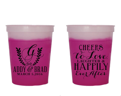 Cheers to Love Laughter Color Changing Cups #1374