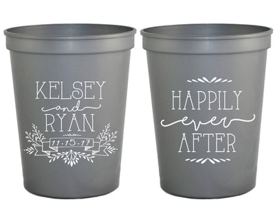 Happily Ever After Wedding Stadium Cups Design #1377