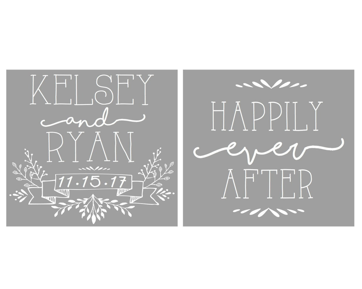 Happily Ever After Wedding Can Cooler Design #1377
