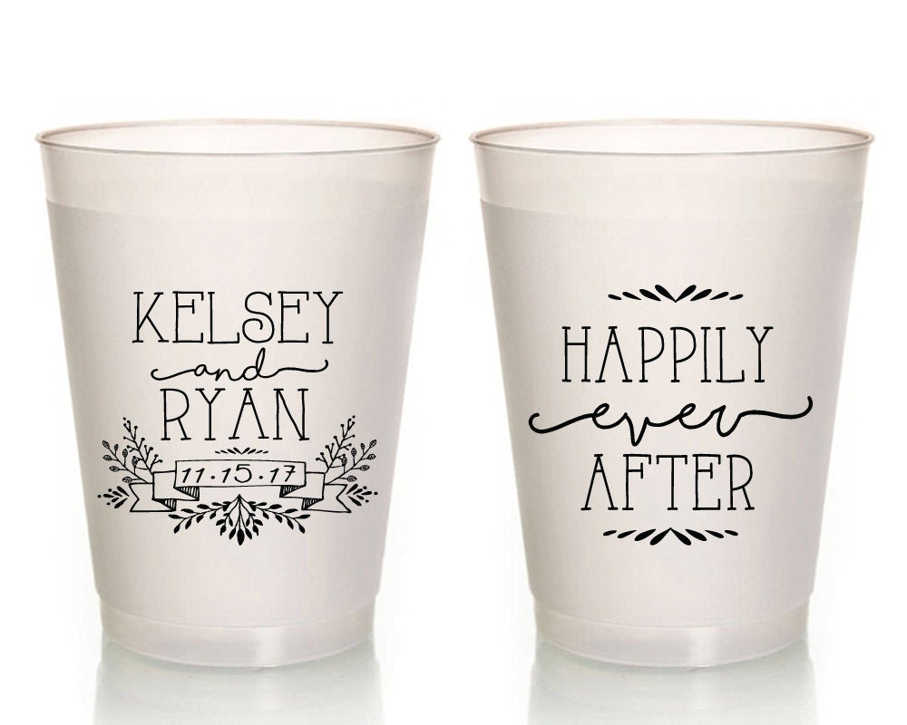 Happily Ever After Wedding Frosted Cups #1377