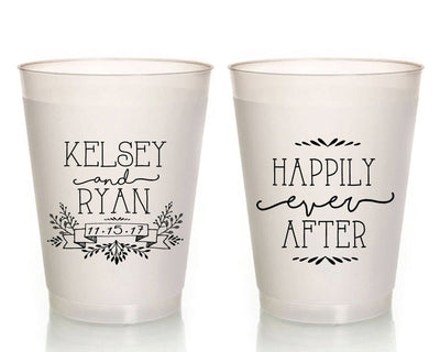 Happily Ever After Wedding Frosted Cups #1377