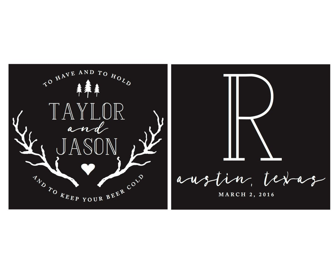 To Have and To Hold Rustic Wedding Can Coolers #1382