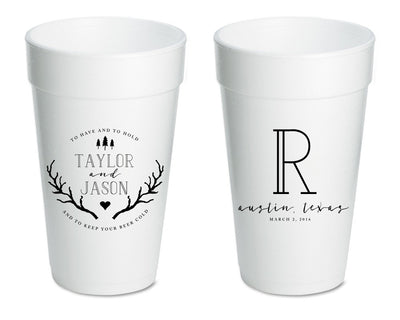 To Have and to Hold Rustic Foam Cups #1382