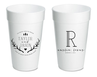 Rustic To Have and To Hold Foam Cup Design #1382