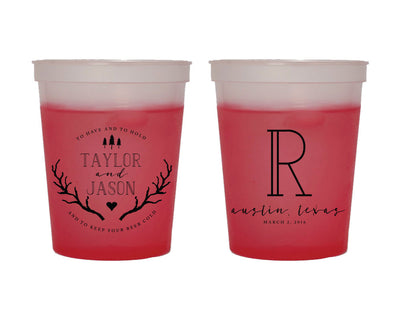 To Have and To Hold Rustic Color Changing Cups #1382