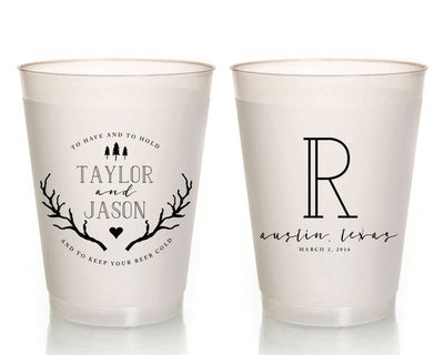 To Have and To Hold Rustic Wedding Frosted Cups #1382