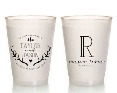 To Have and To Hold Rustic Wedding Frosted Cups #1382