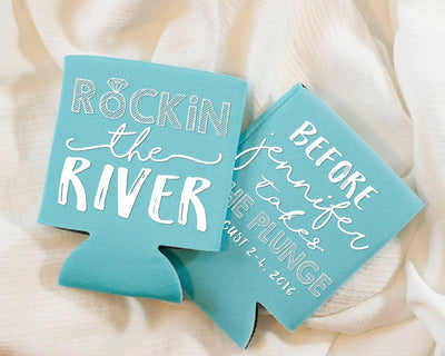 Rockin the River Bachelorette Can Coolers Design #1392