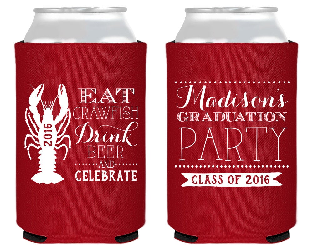Graduation Party Crawfish Boil Can Coolers #1395