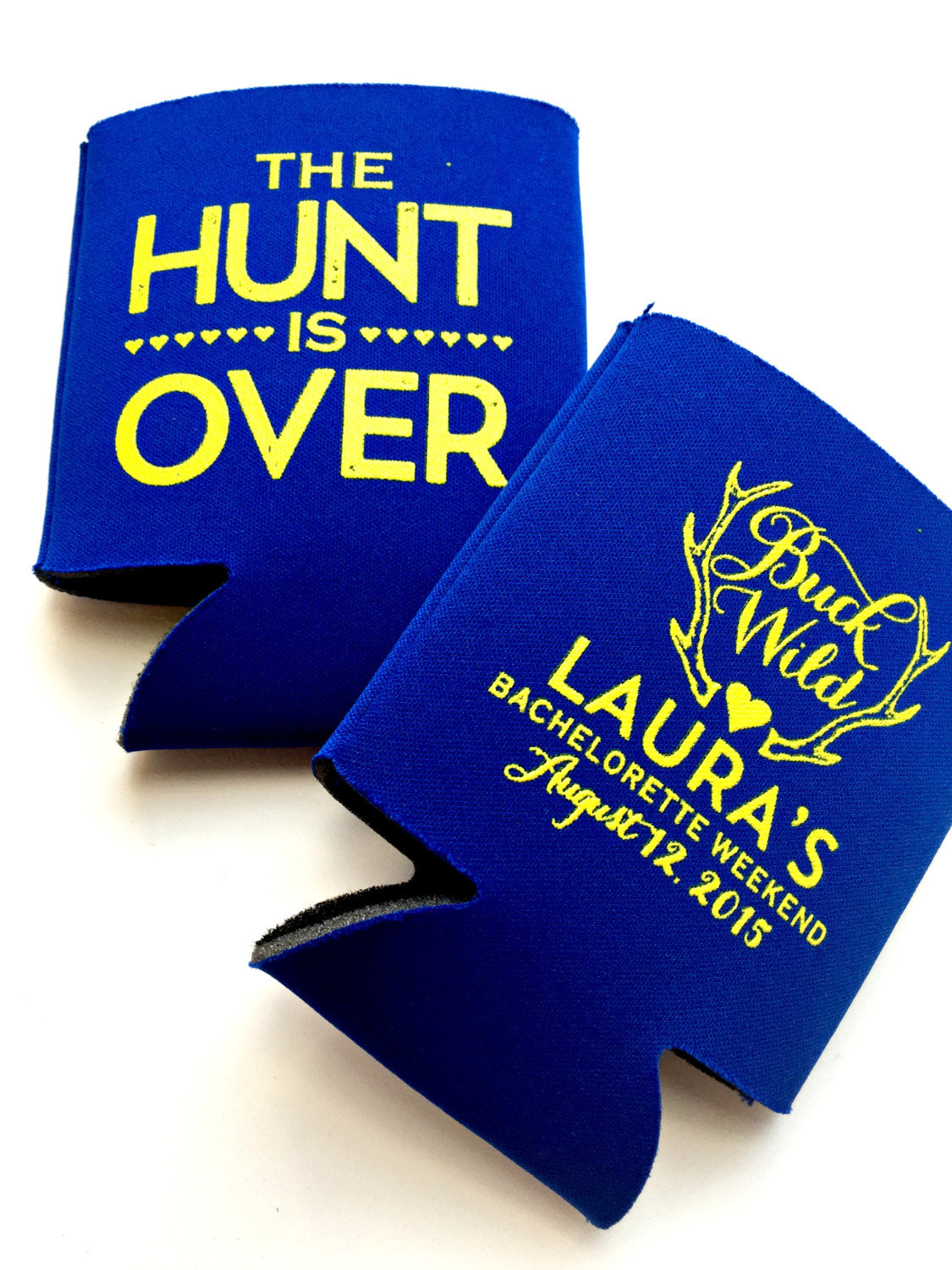 The Hunt is Over Rustic Wedding Can Coolers #1017