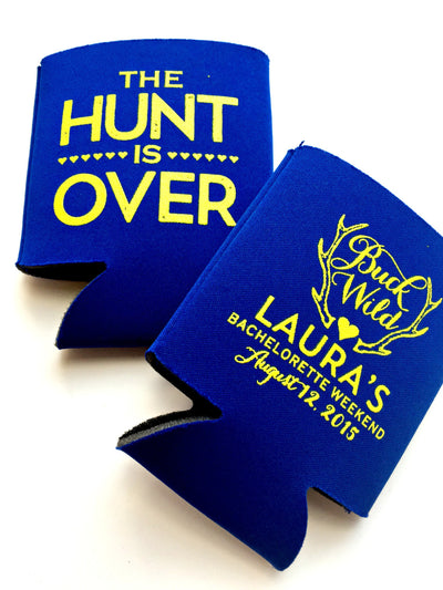 The Hunt is Over Rustic Wedding Can Coolers #1017