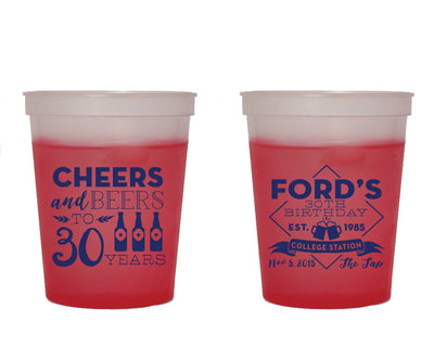 Cheers to 30 Years Birthday Color Changing Cup #1398