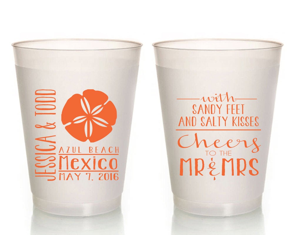 Destination Wedding Beach Frosted Cups #1402