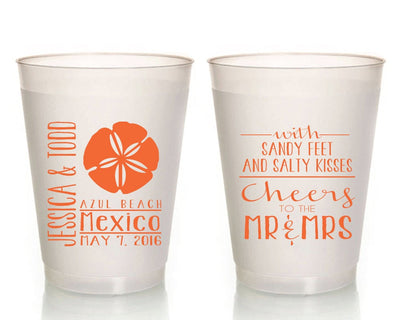 Destination Wedding Beach Frosted Cups #1402