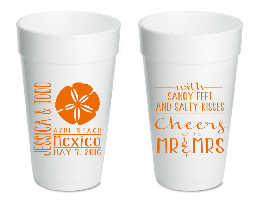 Destination Wedding Foam Cups #1402