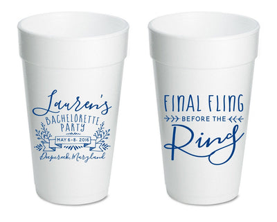 Final Fling Before the Ring Foam Cups #1405