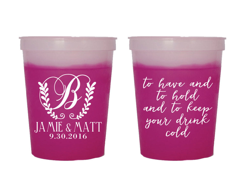 To Have and To Hold Wreath Color Changing Cups #1408
