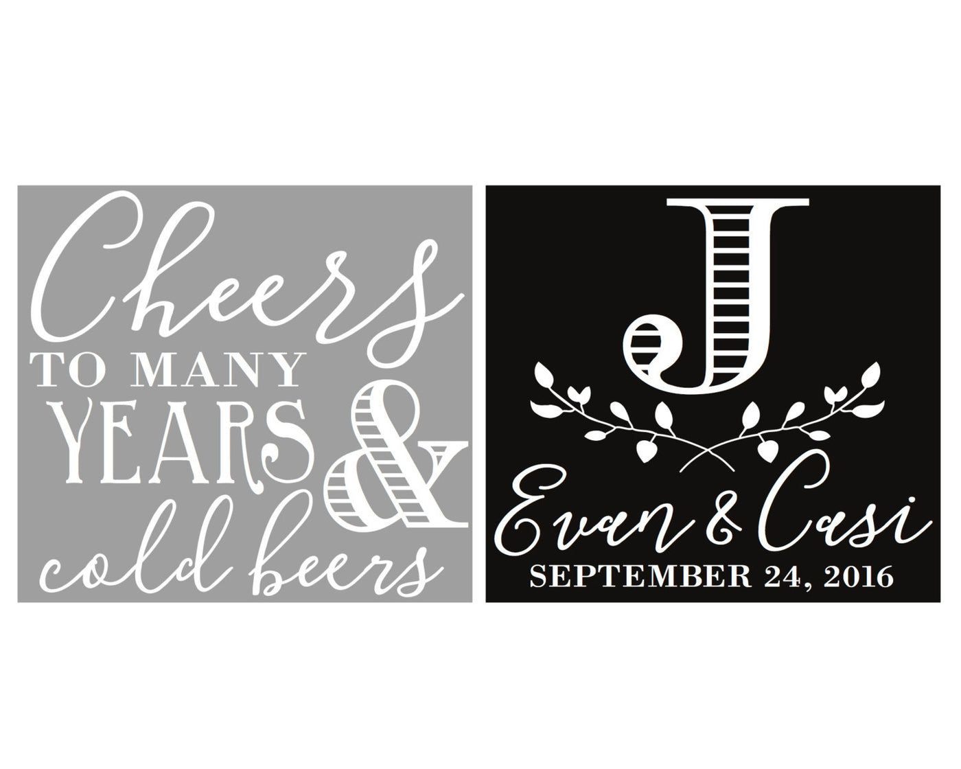 Cheers to Many Years Monogram Wedding Frosted Cups #1409