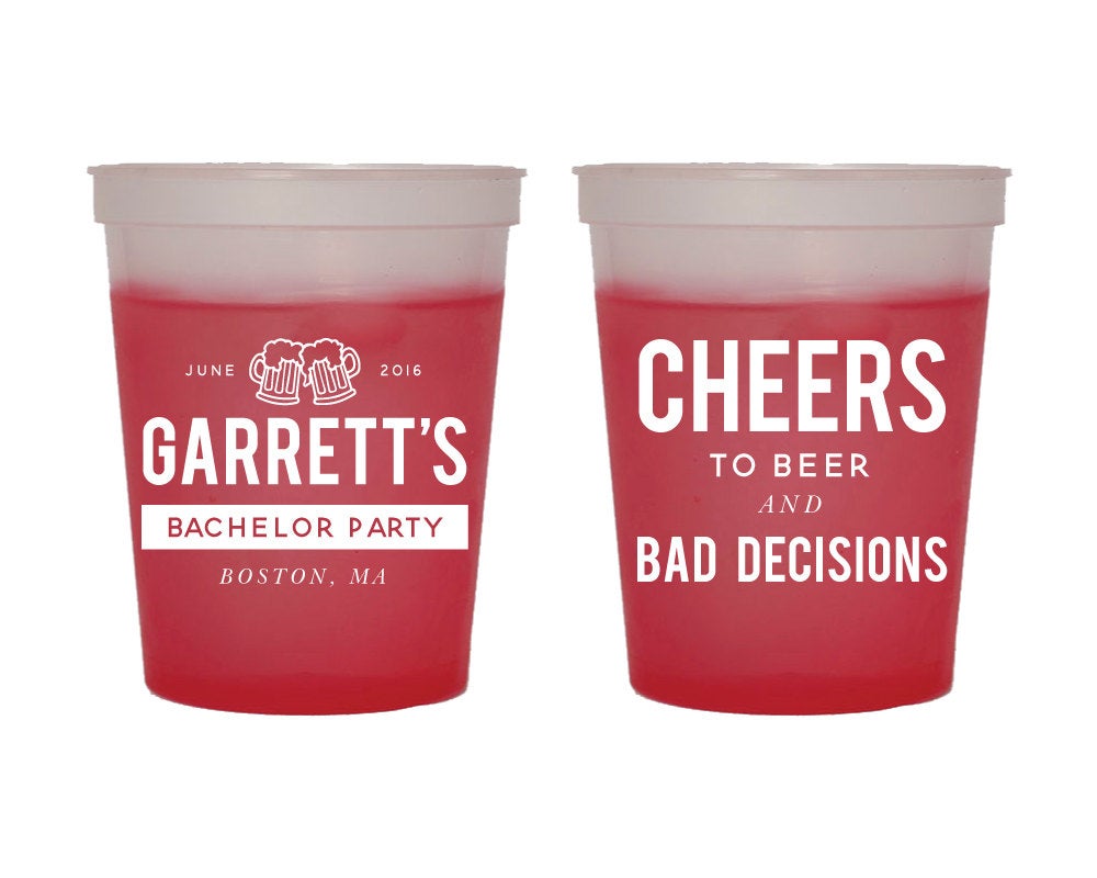 Cheers to Beers Bachelor Party Color Changing Mood Cup Design #1410