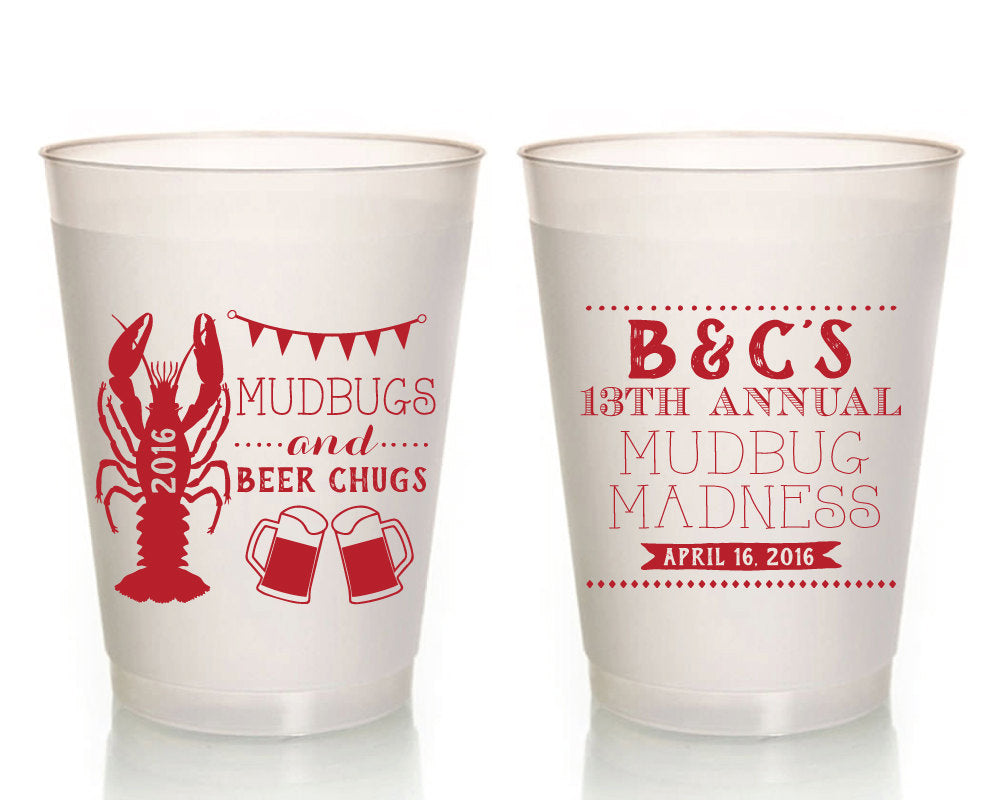 Mudbug Madness Crawfish Boil Frosted Cups Design #1430
