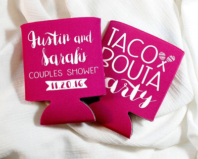 Taco Bouta Party Engagement Wedding Shower Can Cooler Design #1431