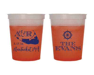 Nautical Wedding Color Changing Cups #1432