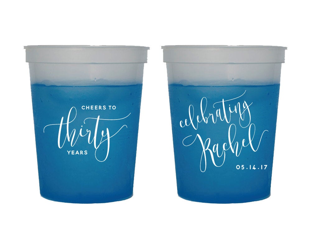 Cheers to 30 Years Birthday Color Changing Cups #1436