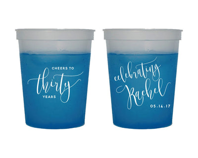 Cheers to 30 Years Birthday Color Changing Cups #1436