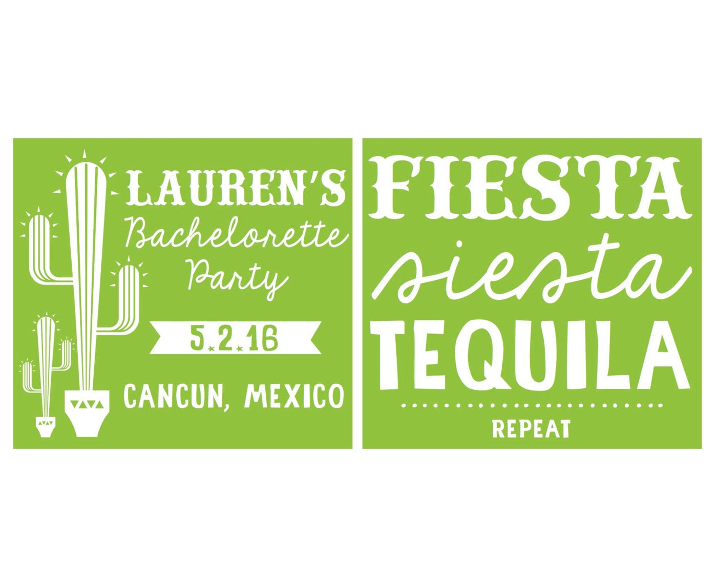 Fiesta Siesta Tequila Repeat Custom Bachelorette Party Frosted Cups 16oz Girls Weekend 1438