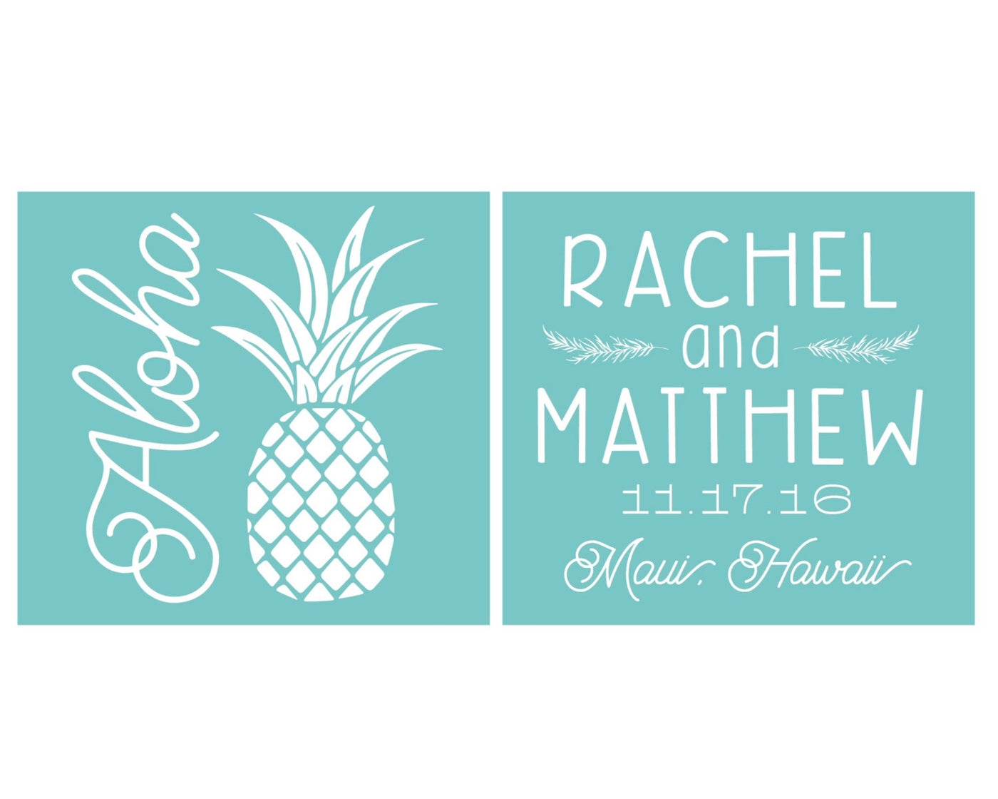 Aloha Pineapple Wedding Can Coolers #1450