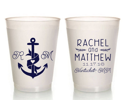 Nautical Anchor Wedding Frosted Cups #1453