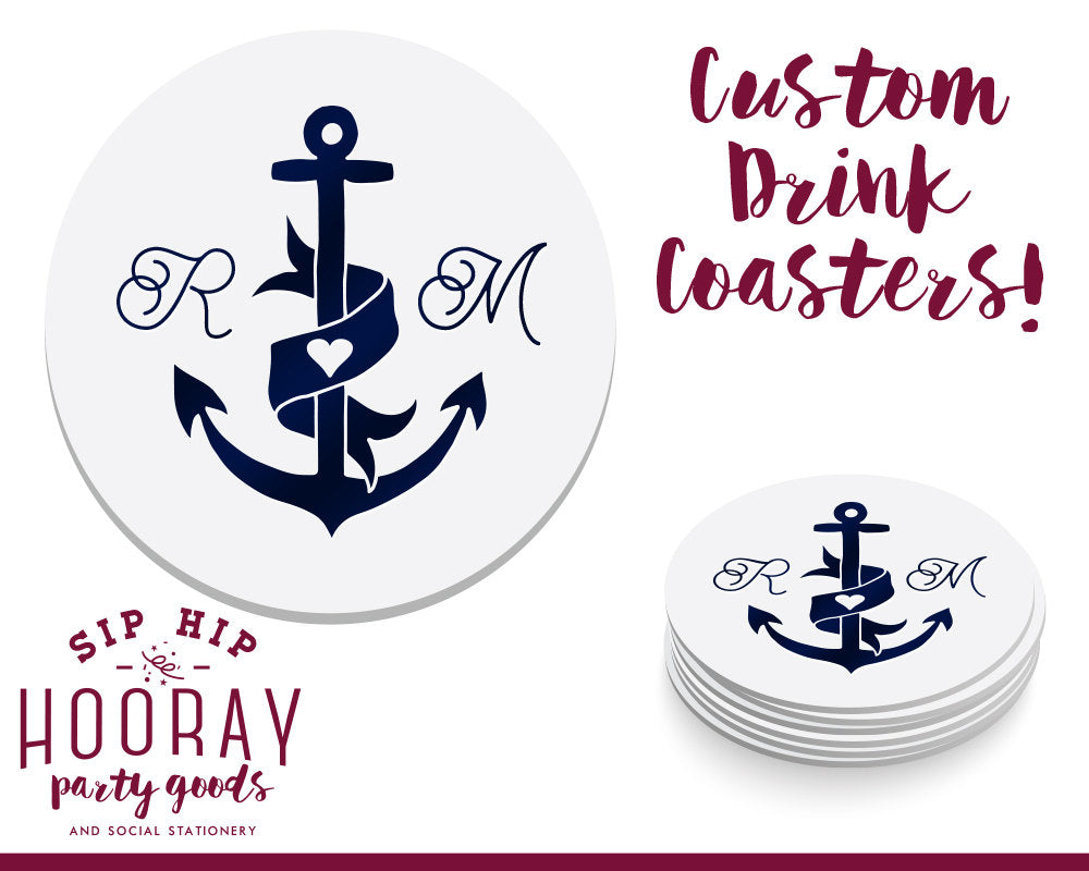 Anchor Nautical Drink Coasters #1453