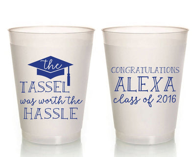 The Tassel Was Worth The Hassle Graduation Frosted Cups #1452