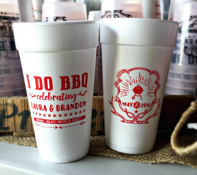 I Do BBQ Engagement Party Foam Cups #1458
