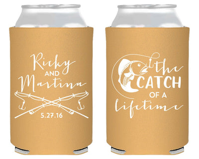 The Catch of a Lifetime Fisher Wedding Can Coolers #1510