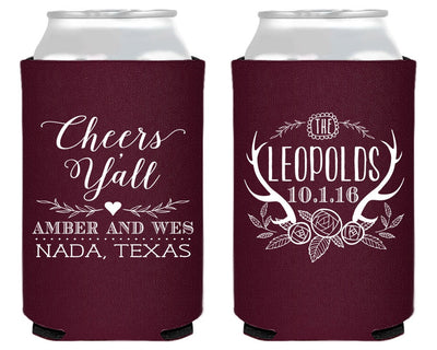 Cheers Ya'll Rustic Can Coolers #1461
